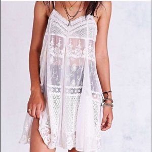 Kimchi Blue Flowy Lace See-Through Dress